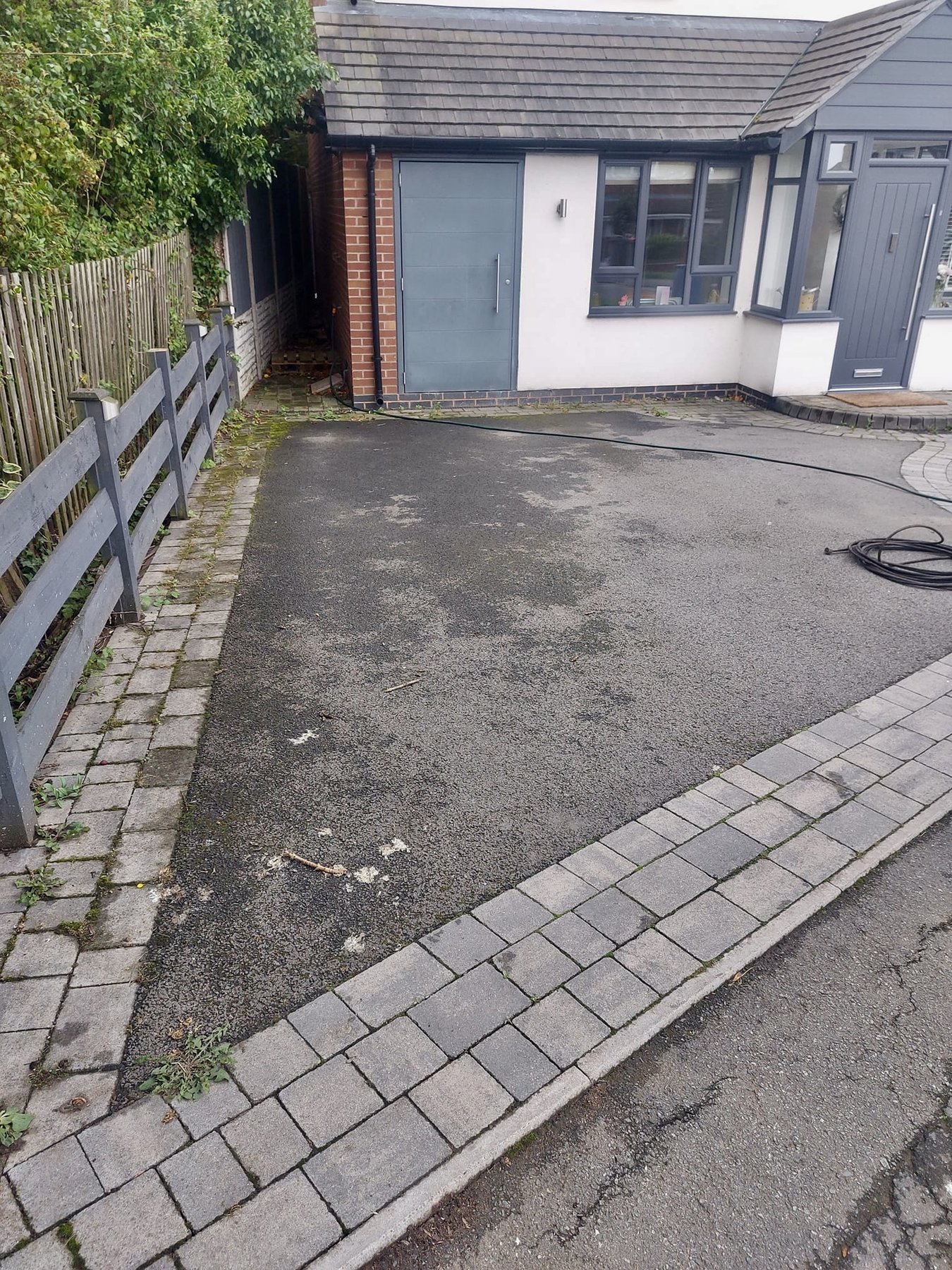 Driveway before cleaning, Jetstream Powerwash Swindon