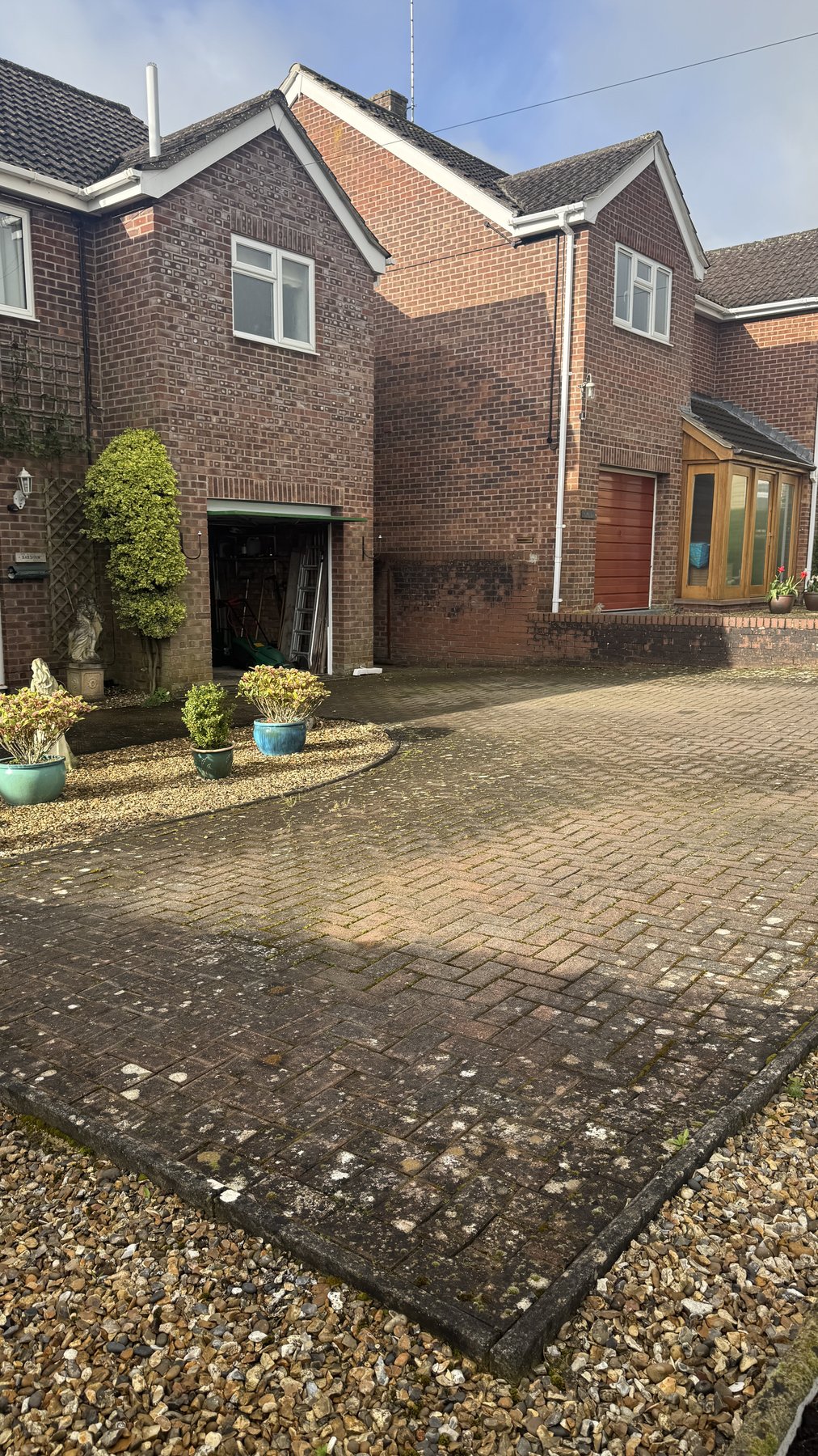 Driveway before cleaning, Jetstream Powerwash Swindon