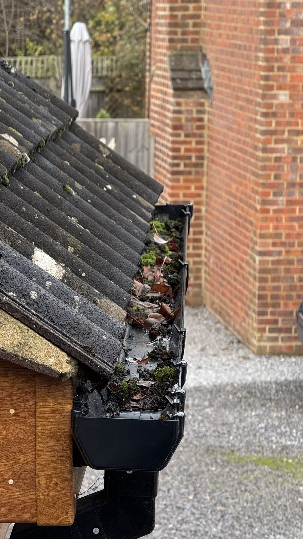 Gutter before clearance, Jetstream Powerwash Swindon