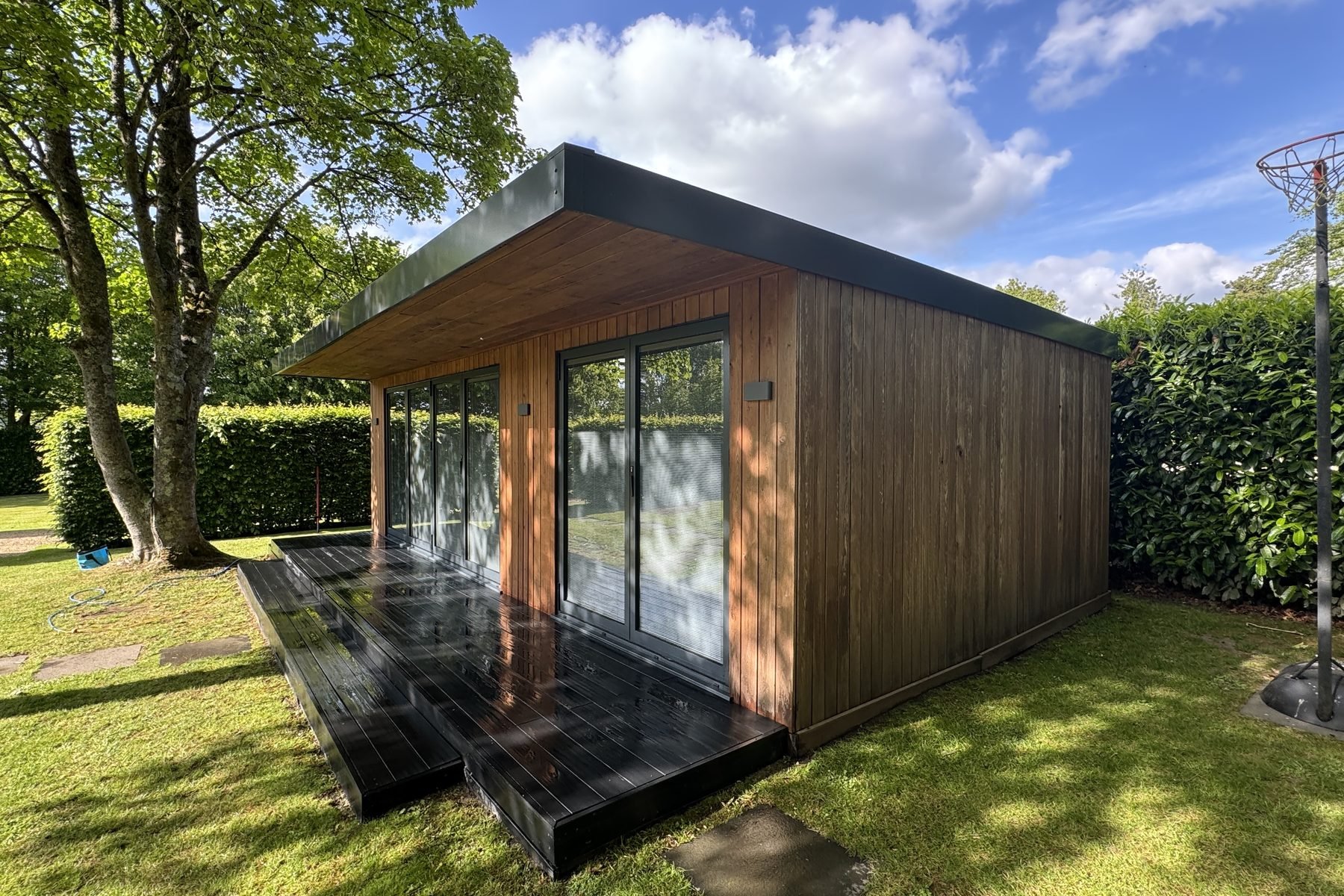 Timber garden room after exterior cleaning in Marlborough Wiltshire
