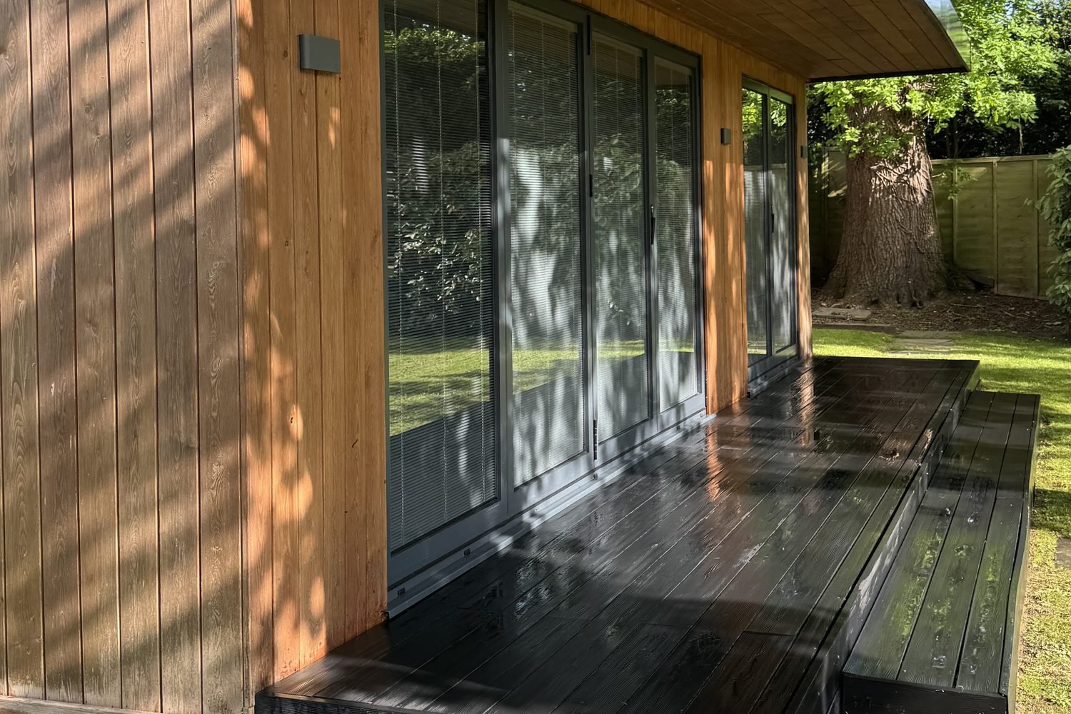 Cleaned timber cladding and decking at a property in Marlborough