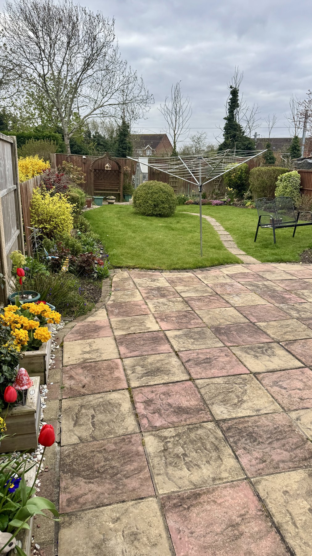 Patio before cleaning, Jetstream Powerwash Swindon