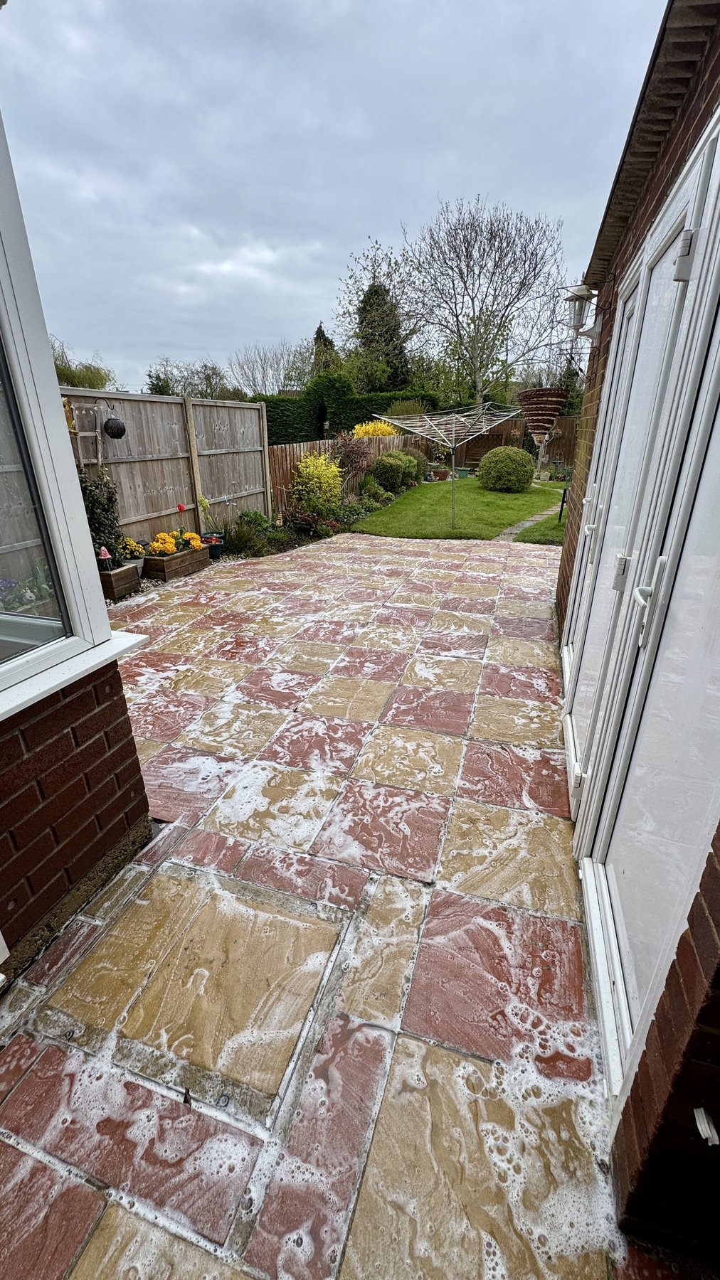 Patio during cleaning