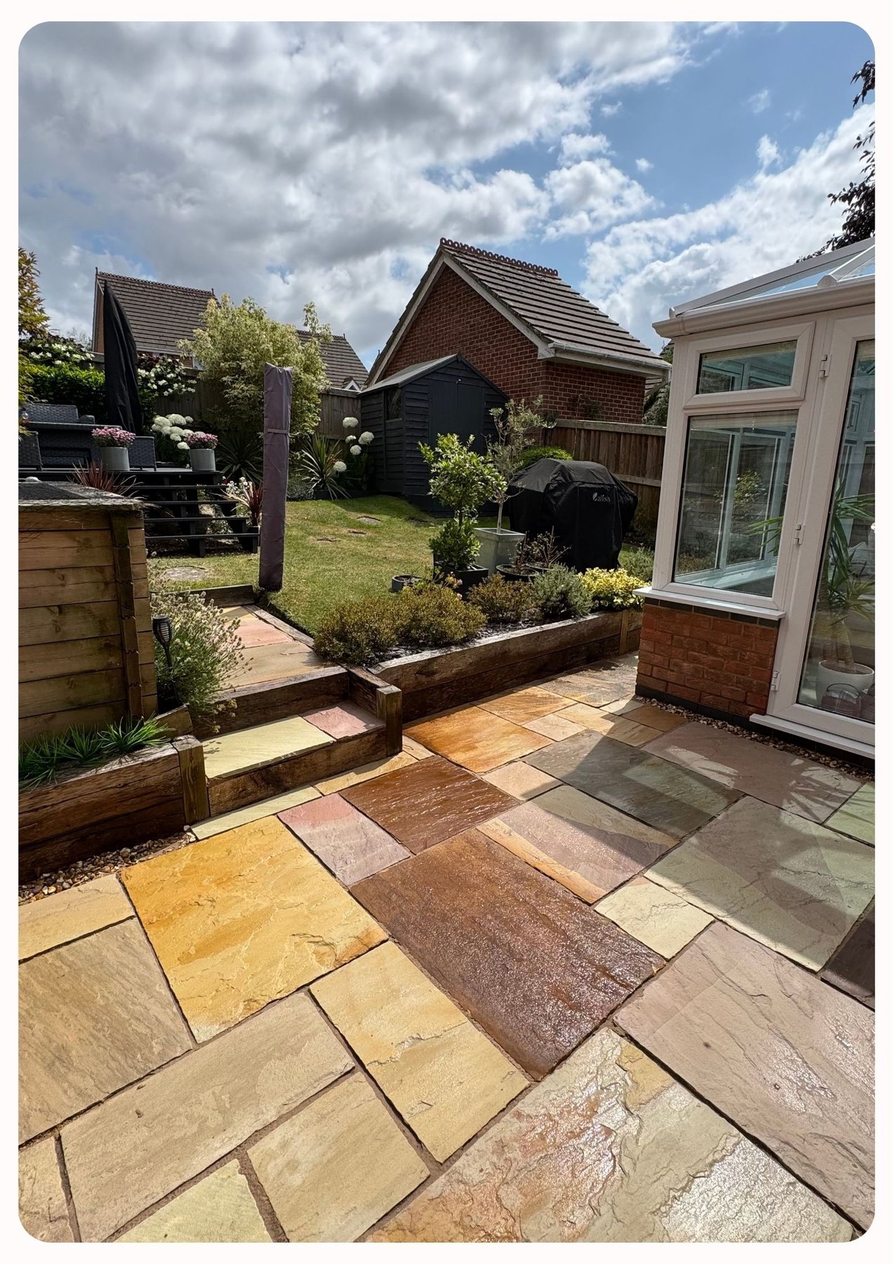 Patio after cleaning, Jetstream Powerwash Swindon