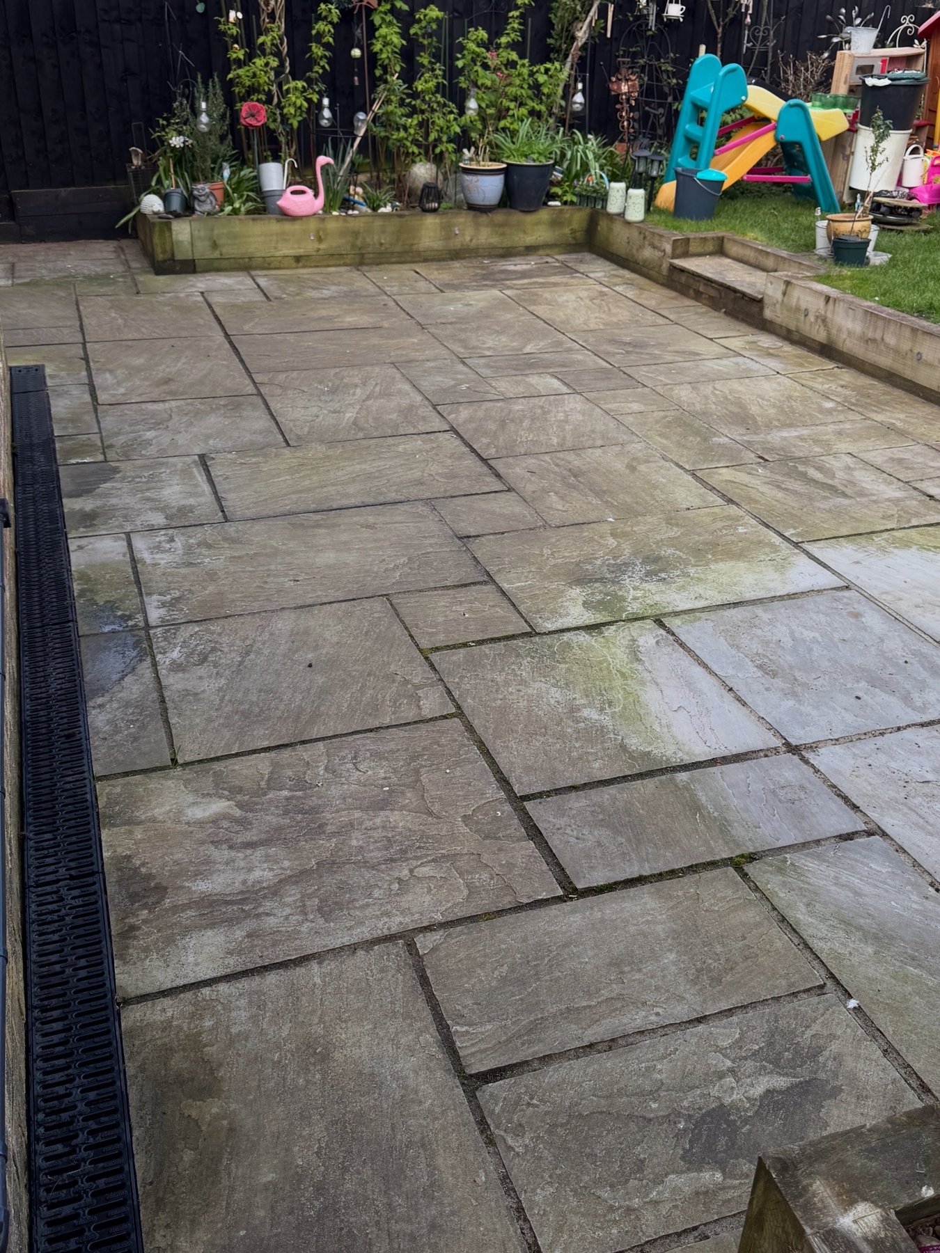 Patio during cleaning