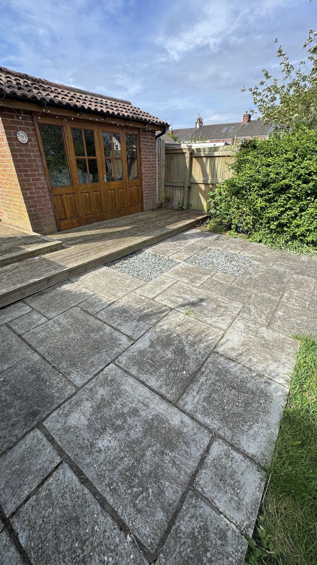 Patio before cleaning, Jetstream Powerwash Swindon