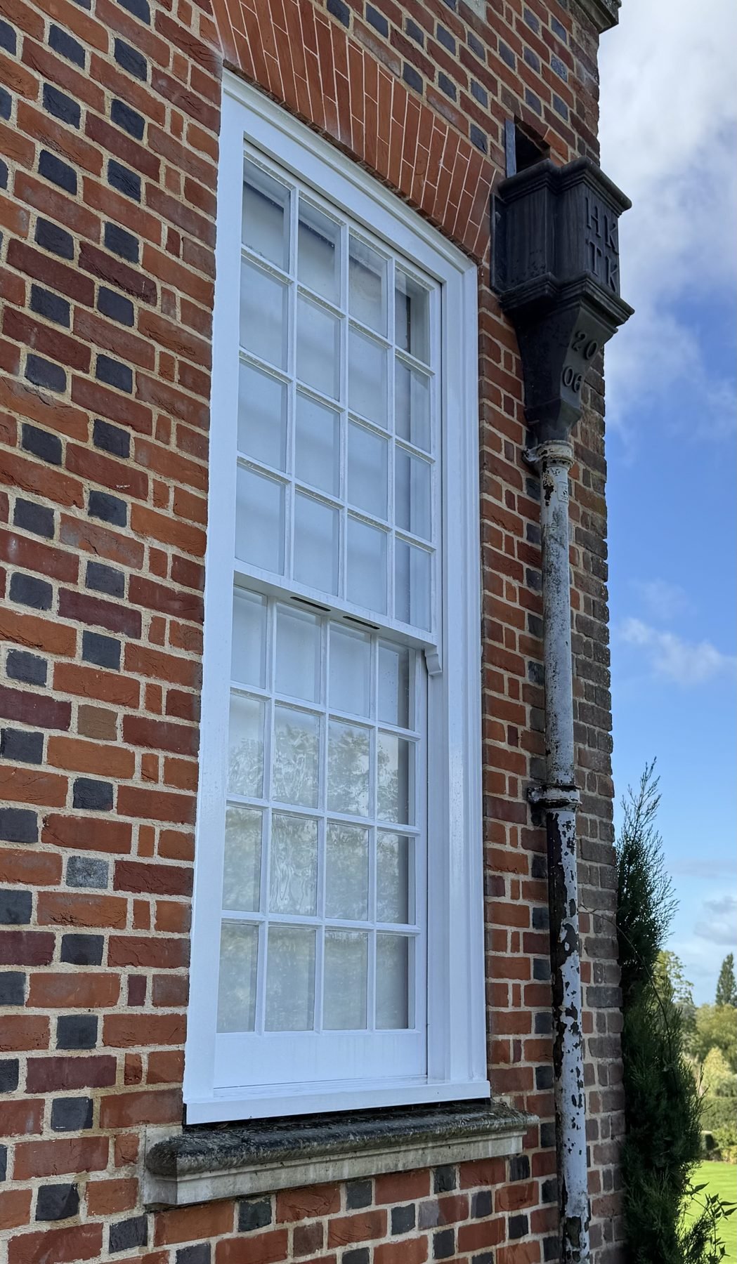 The same sash window after cleaning