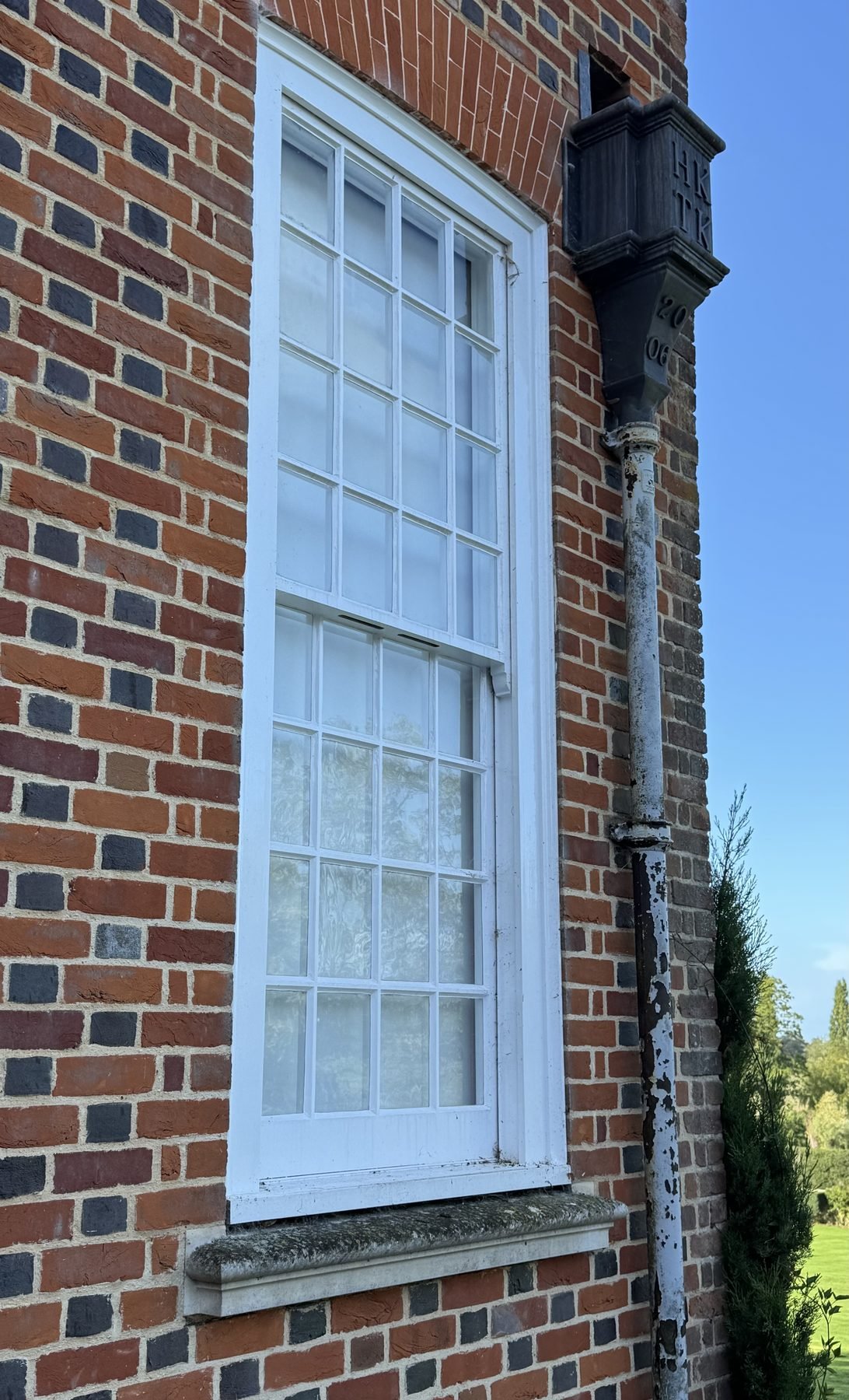 Sash window before cleaning